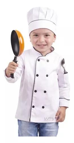 Doma Chef De Cozinha Infantil + Chapéu Branco De Criança