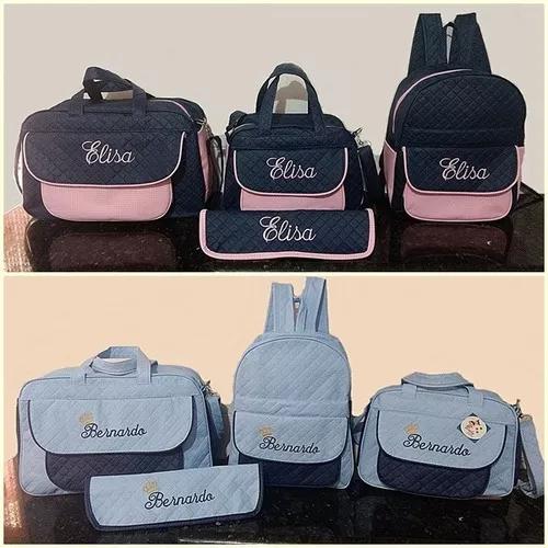 Kit Bolsas E Mochila + Trocador Personalizadas Maternidade