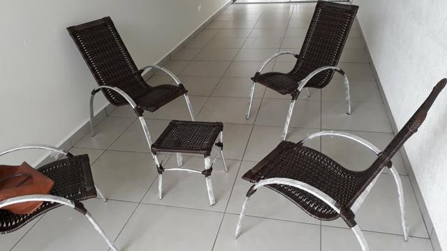 Promoçao.cadeiras de area em aluminio tramadas em fibras