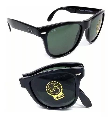 Ray-ban Wayfarer Dobrável Preto Original Masculino F