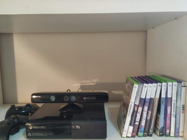Xbox 360 + Kinect + 10 jogos