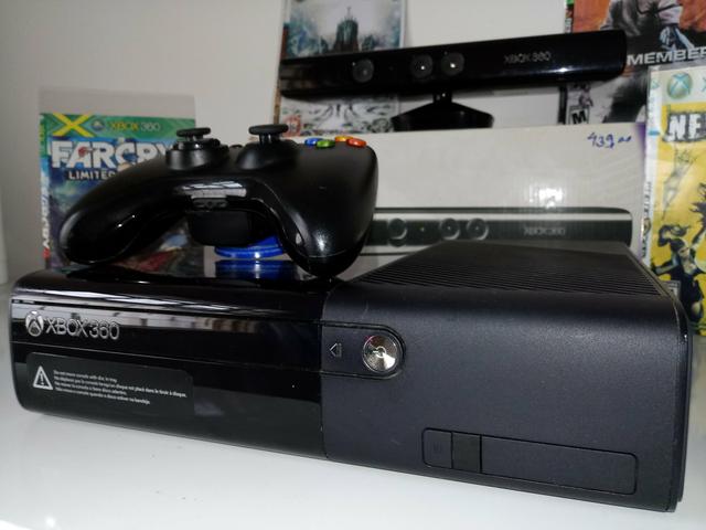 Xbox-360 Super Slim Impecável Completo Destravado Com Kinet