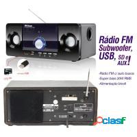 CAIXA DE SOM PORTÁTIL MULTILASER FM USB MP3 20w