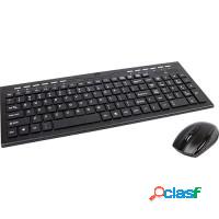 KIT Teclado + Mouse Wireless Sem Fio PiscBlack