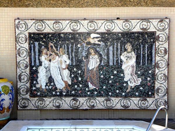Painél Em Mosaico A Primavera De Boticelli Painel 180X300
