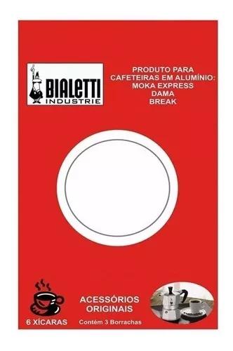 Borrachas Cafeteira Italiana Bialetti 6 Xícaras Com 3 Pçs