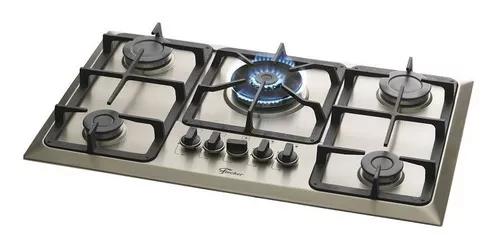 Fogao Cooktop Fischer 5 Bocas Tripla Chama A Gas Mesa Inox