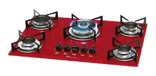 Fogao Cooktop Rouge 5 Bocas Tripla Chama Fischer Gás Vidro