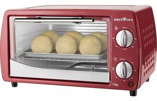 Mini Forno Elétrico Britânia 10l Vermelho Com Timer E