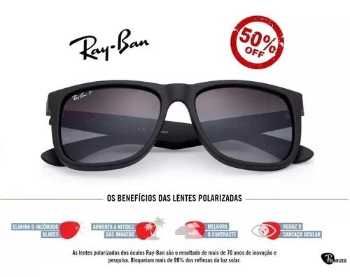 culos De Sol Ray Ban Justin Rb4165 Preto Masculino