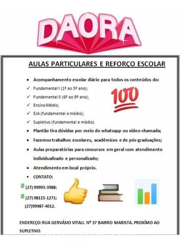 Aulas De Reforço Escolar E Aulas Particulares