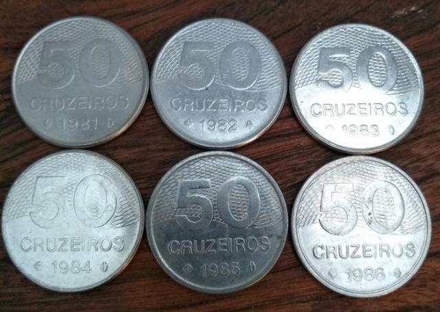 Lote moedas 50 Cruzeiros de 
