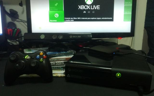 Xbox 360 E Slim + Kinect + Controle + 6 jogos + Cabo Hdmi +