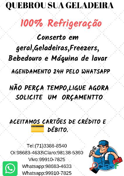 100% Conserto de geladeira em geral