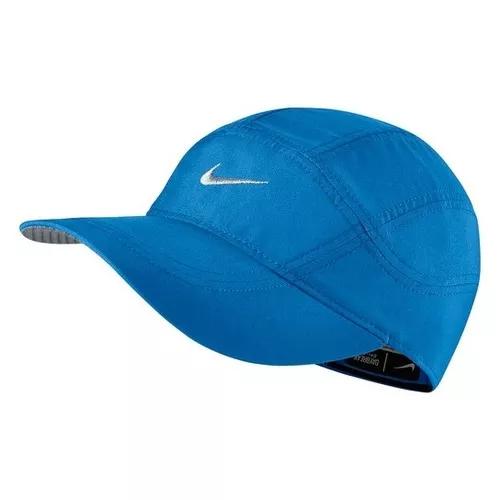 Boné Nike Aba Curva Dri-fit Spiros - Azul E Cinza