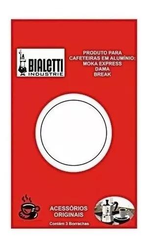 Borrachas Cafeteira Italiana Bialetti 3 Xícaras Com 3 Pçs