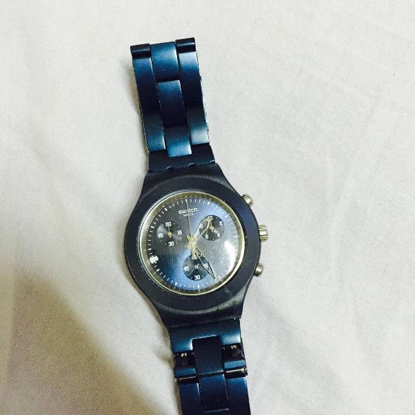 Relógio Swatch Diaphane Chrono Plus Azul Marinho