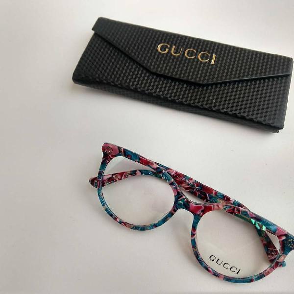 armação gucci floral azul