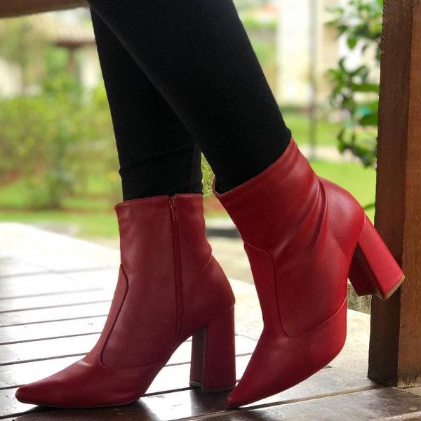 bota vermelha fashion - tam: 33 ao 40 *frete grátis*