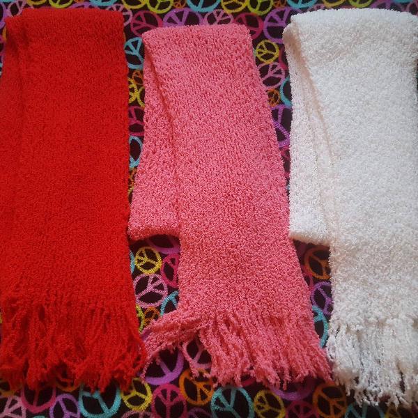 cachecol de lã colorido