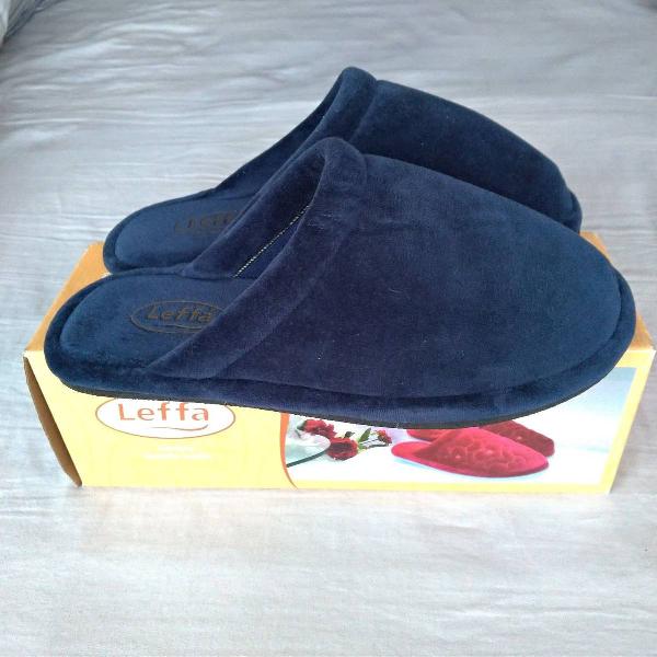 chinelo de inverno azul marinho