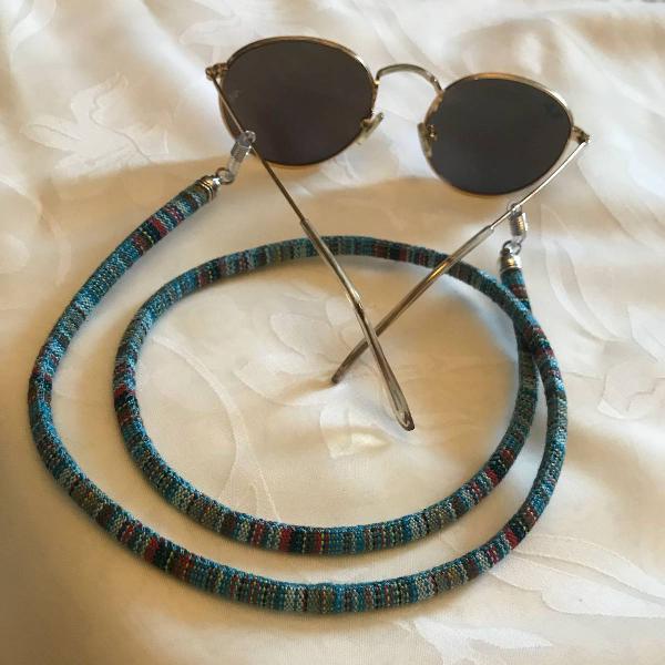 cordão óculos azul tribal