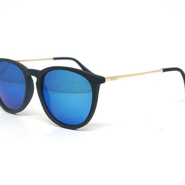 culos de sol ray-ban preto e azul