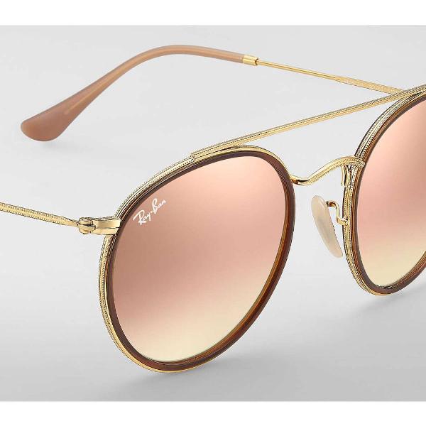 culos original ray-ban round double bridge pink / ponte