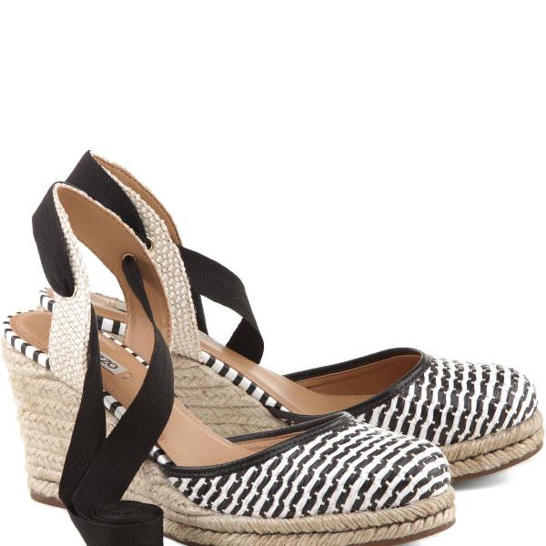 espadrille arezzo preto e branco