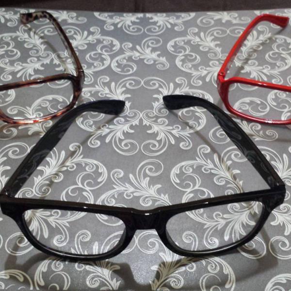 kit 3 armações de óculos