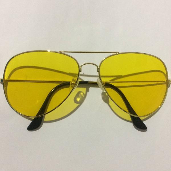 oculos lentes transparentes coloridas proteção uv amarelo