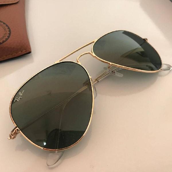 ray ban aviador dourado com lente verde - 3025/3026