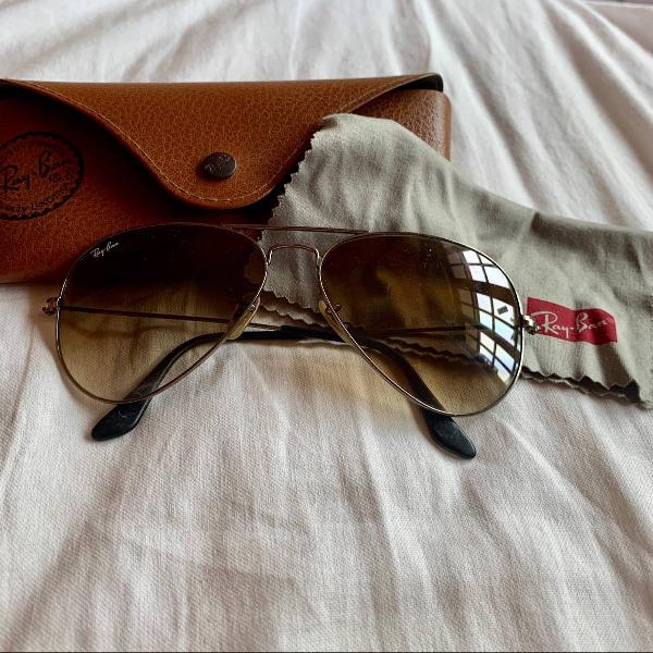 ray-ban aviador marrom