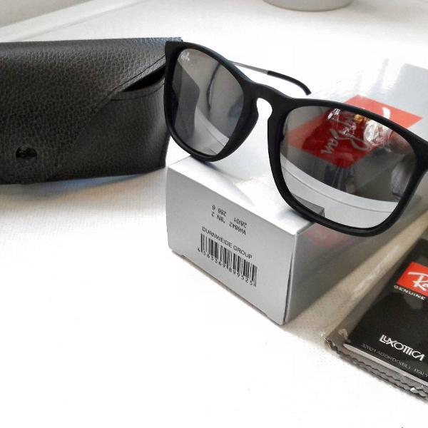 ray ban chris preto espelhado