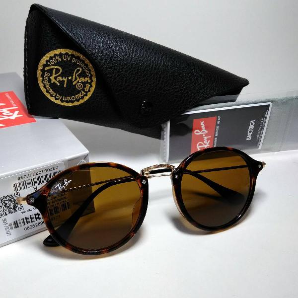 ray-ban original round fleck rb2447 tartaruga acetato