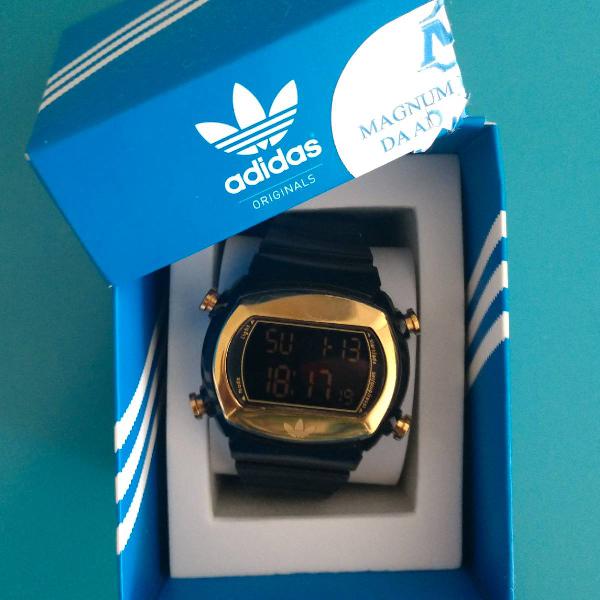 relógio feminino adidas preto e dourado