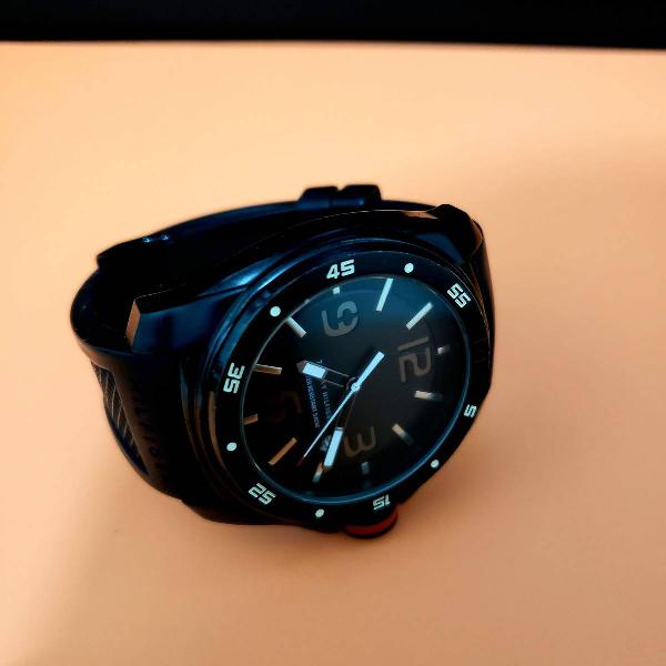 relógio tommy hilfiger black silicone quartzo