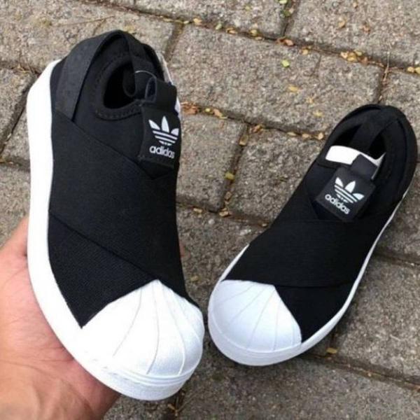 tênis adidas superstar slip on preto e branco 36