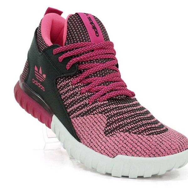 tênis feminino adidas tubular x primeknit rosa e preto