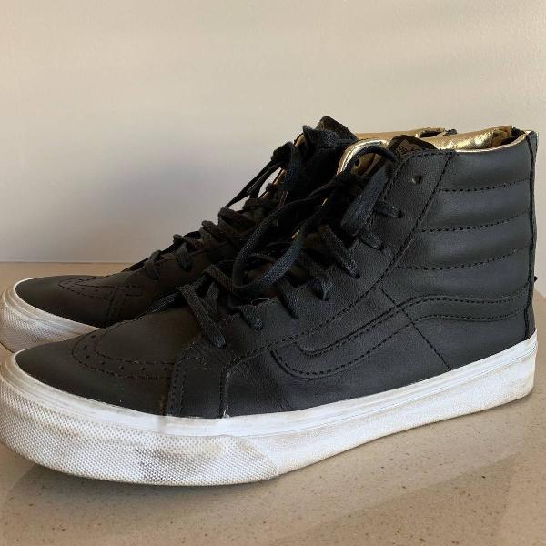 vans sk8 hi couro preto