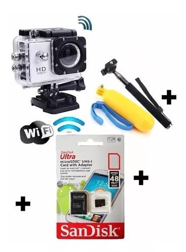 Camera Wi Fi A Prova Dagua Filma E Foto + Cartão 32 Gb