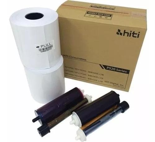 Papel Hiti P520 15x20 - Cx C/ 2 Rolos + 2 Ribons