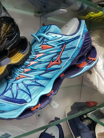 Tenis mizuno prophecy 7 AZUL C/LARANJA