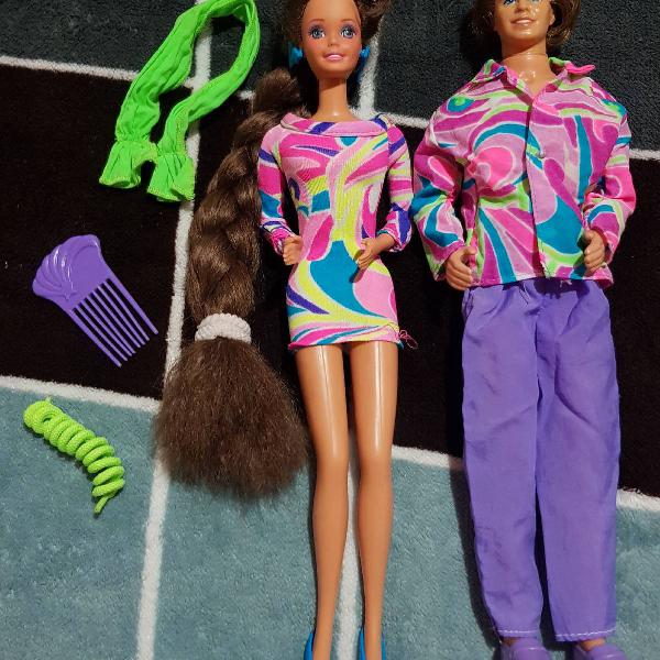 barbie &amp; ken long hair antiga