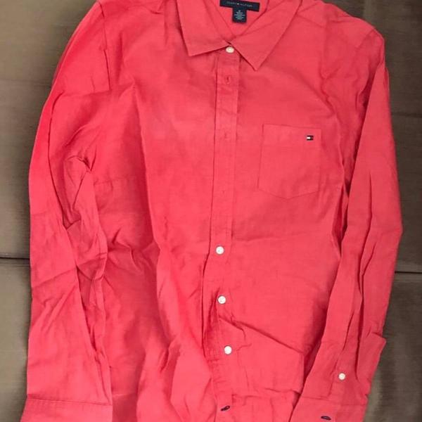 camisa tommy hilfiger tamanho m rosa