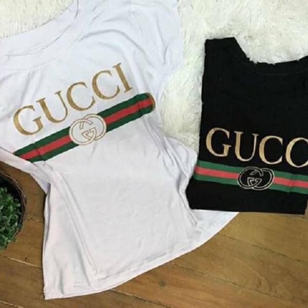 camiseta gucci feminina personalizada reproduzida