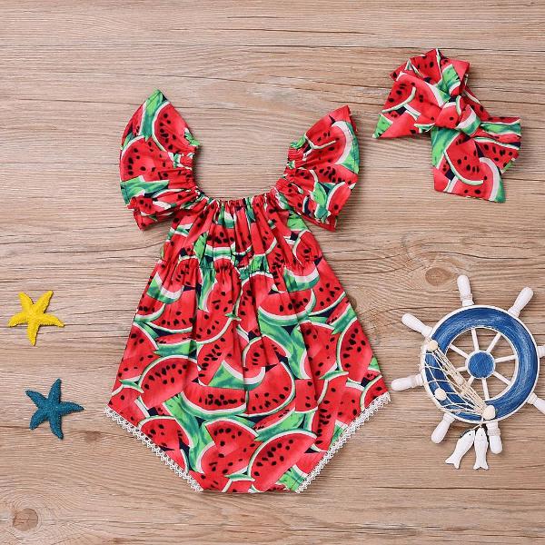 conjunto body bebê menina infantil mesversário melancia