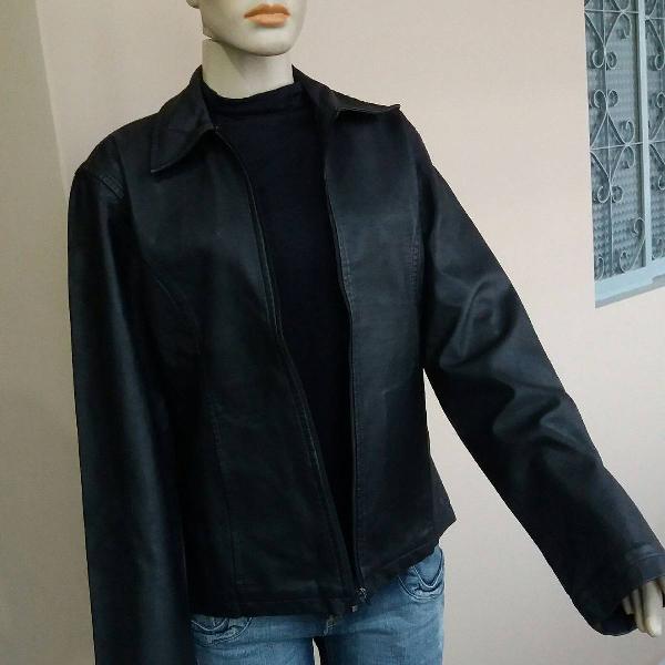 jaqueta de couro legítimo