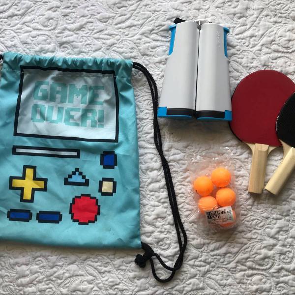 kit ping pong tenis de mesa raquetes rede bolinha