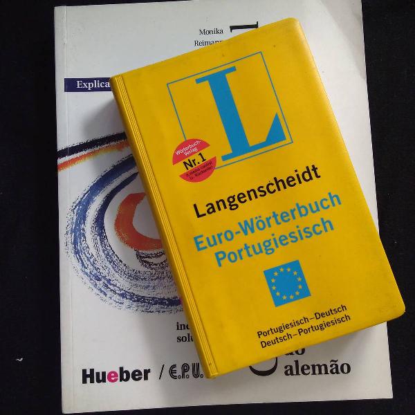 2 livros por 1 gramatica para aprender alemão e dicionário